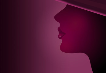 Lipstick if the theme of this illustration of a girls face emphasizing the lips.