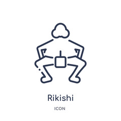 Fototapeta premium rikishi icon from people outline collection. Thin line rikishi icon isolated on white background.