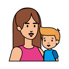 Obraz premium mother with son characters