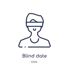 blind date icon from people outline collection. Thin line blind date icon isolated on white background.
