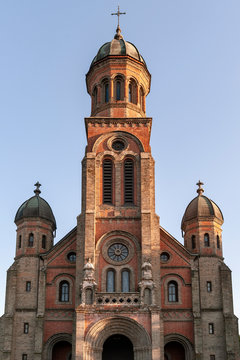 Jeondong Catholic Church, a historic site built in combination of Byzantine and Romanesque architectural styles located near Jeonju Hanok Village in city of Jeonju, South Korea
