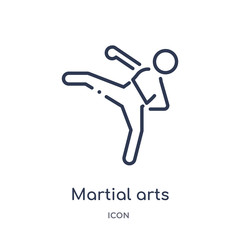 martial arts icon from people outline collection. Thin line martial arts icon isolated on white background.