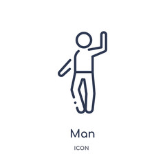 man icon from people outline collection. Thin line man icon isolated on white background.