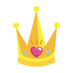 cute queen crown with heart