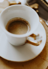 Coffee cup close up