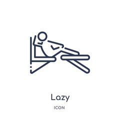 lazy icon from people outline collection. Thin line lazy icon isolated on white background.