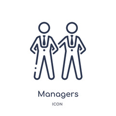 managers icon from people outline collection. Thin line managers icon isolated on white background.