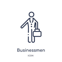 businessmen icon from people outline collection. Thin line businessmen icon isolated on white background.