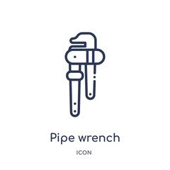 pipe wrench icon from other outline collection. Thin line pipe wrench icon isolated on white background.