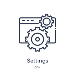 settings icon from other outline collection. Thin line settings icon isolated on white background.