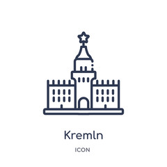 kremln icon from other outline collection. Thin line kremln icon isolated on white background.