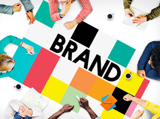 Brand Branding Marketing Advertising Trademark Concept - obrazy, fototapety, plakaty