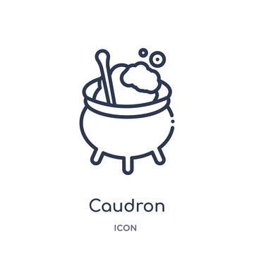 caudron icon from other outline collection. Thin line caudron icon isolated on white background.