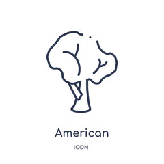 american hornbeam tree icon from nature outline collection. Thin line american hornbeam tree icon isolated on white background.