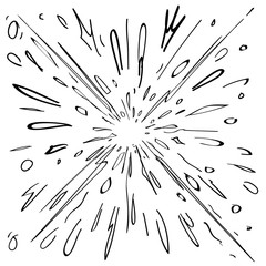 starburst hand drawn element vector