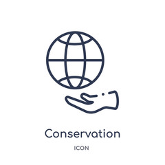 conservation icon from nature outline collection. Thin line conservation icon isolated on white background.