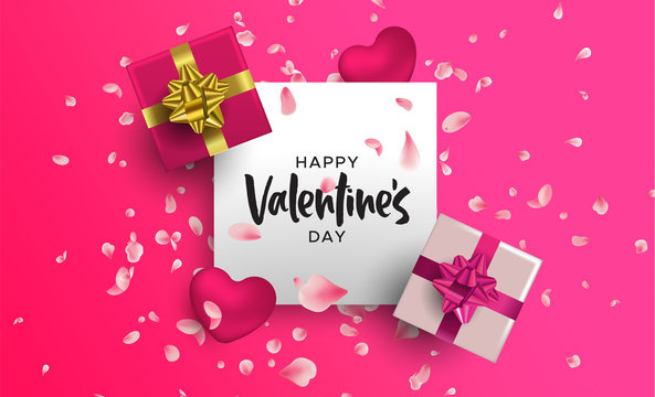 Valentines Day 3d Pink Layout Decoration Card