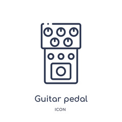Fototapeta na wymiar guitar pedal icon from music outline collection. Thin line guitar pedal icon isolated on white background.