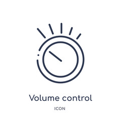 volume control icon from multimedia outline collection. Thin line volume control icon isolated on white background.
