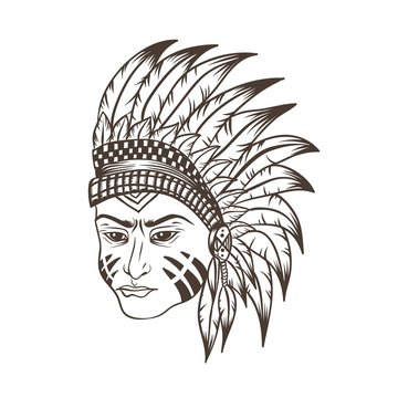 Apache Head Vector Illustration