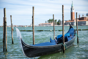 Empty gondola waiting for the passengers in Venice, Italy