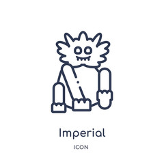imperial guardian lion icon from monuments outline collection. Thin line imperial guardian lion icon isolated on white background.