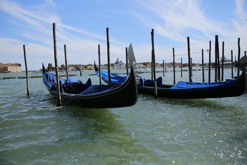 Empty gondola waiting for the passengers in Venice, Italy