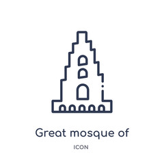 great mosque of samarra icon from monuments outline collection. Thin line great mosque of samarra icon isolated on white background.