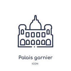 palais garnier icon from monuments outline collection. Thin line palais garnier icon isolated on white background.