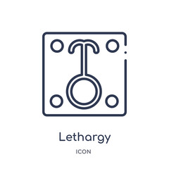 lethargy icon from zodiac outline collection. Thin line lethargy icon isolated on white background.