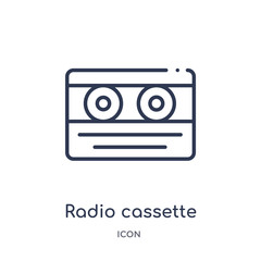 radio cassette icon from world peace outline collection. Thin line radio cassette icon isolated on white background.