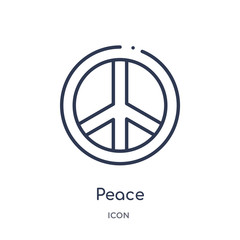 peace icon from world peace outline collection. Thin line peace icon isolated on white background.