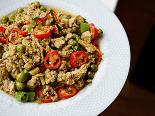 Khua Kling, Delicious Thai Dry Meat Curry Chicken. Thai food.