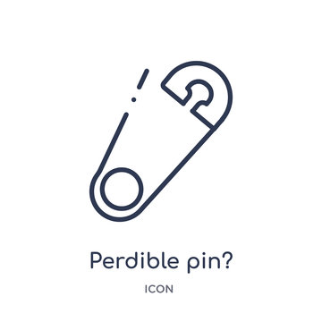 perdible pin? icon from woman clothing outline collection. Thin line perdible pin? icon isolated on white background.