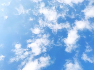 Dramatic Blue Sky and White Clouds in Sky Bright and Clear Day Background 