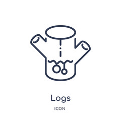 logs icon from winter outline collection. Thin line logs icon isolated on white background.