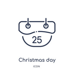christmas day icon from winter outline collection. Thin line christmas day icon isolated on white background.