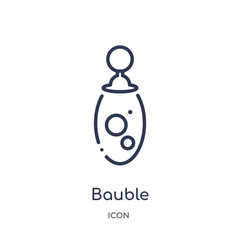 bauble icon from winter outline collection. Thin line bauble icon isolated on white background.