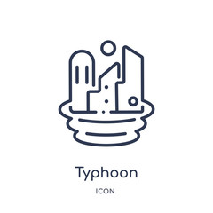 Fototapeta premium typhoon icon from weather outline collection. Thin line typhoon icon isolated on white background.