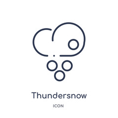 Fototapeta na wymiar thundersnow icon from weather outline collection. Thin line thundersnow icon isolated on white background.