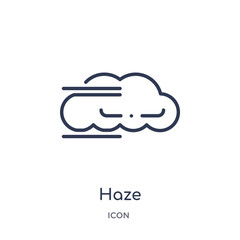 haze icon from weather outline collection. Thin line haze icon isolated on white background.