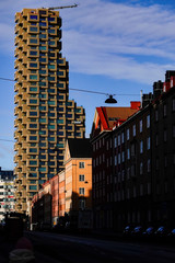 Stockholm, Sweden Norra Tornen, a new skyscraper built 2018 with 35 coop apartments on Torsgatan.