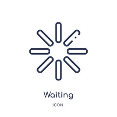 waiting icon from user interface outline collection. Thin line waiting icon isolated on white background.