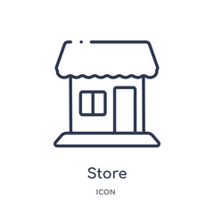store icon from user interface outline collection. Thin line store icon isolated on white background.