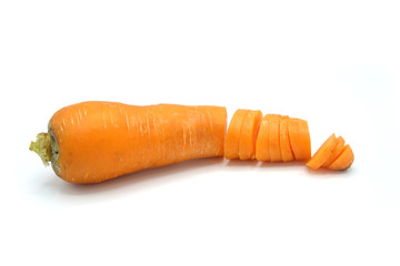 Fresh carrots and pieces    