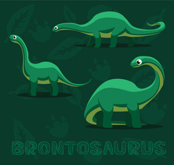 Dinosaur Brontosaurus Cartoon Vector Illustration