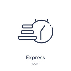 express icon from user interface outline collection. Thin line express icon isolated on white background.