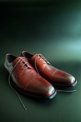 Close up of leather shoes. 