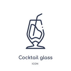 cocktail glass icon from ultimate glyphicons outline collection. Thin line cocktail glass icon isolated on white background.