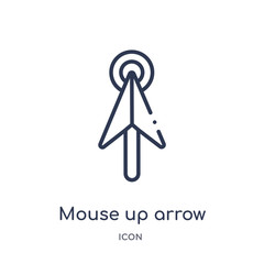 mouse up arrow icon from ultimate glyphicons outline collection. Thin line mouse up arrow icon isolated on white background.